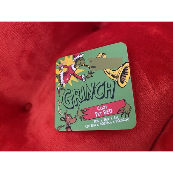 Dr. Seuss The Grinch Dog Cat Pet Cozy Cuddler Bed Christmas 20” X 16” X 8” NEW - Picture 3 of 15